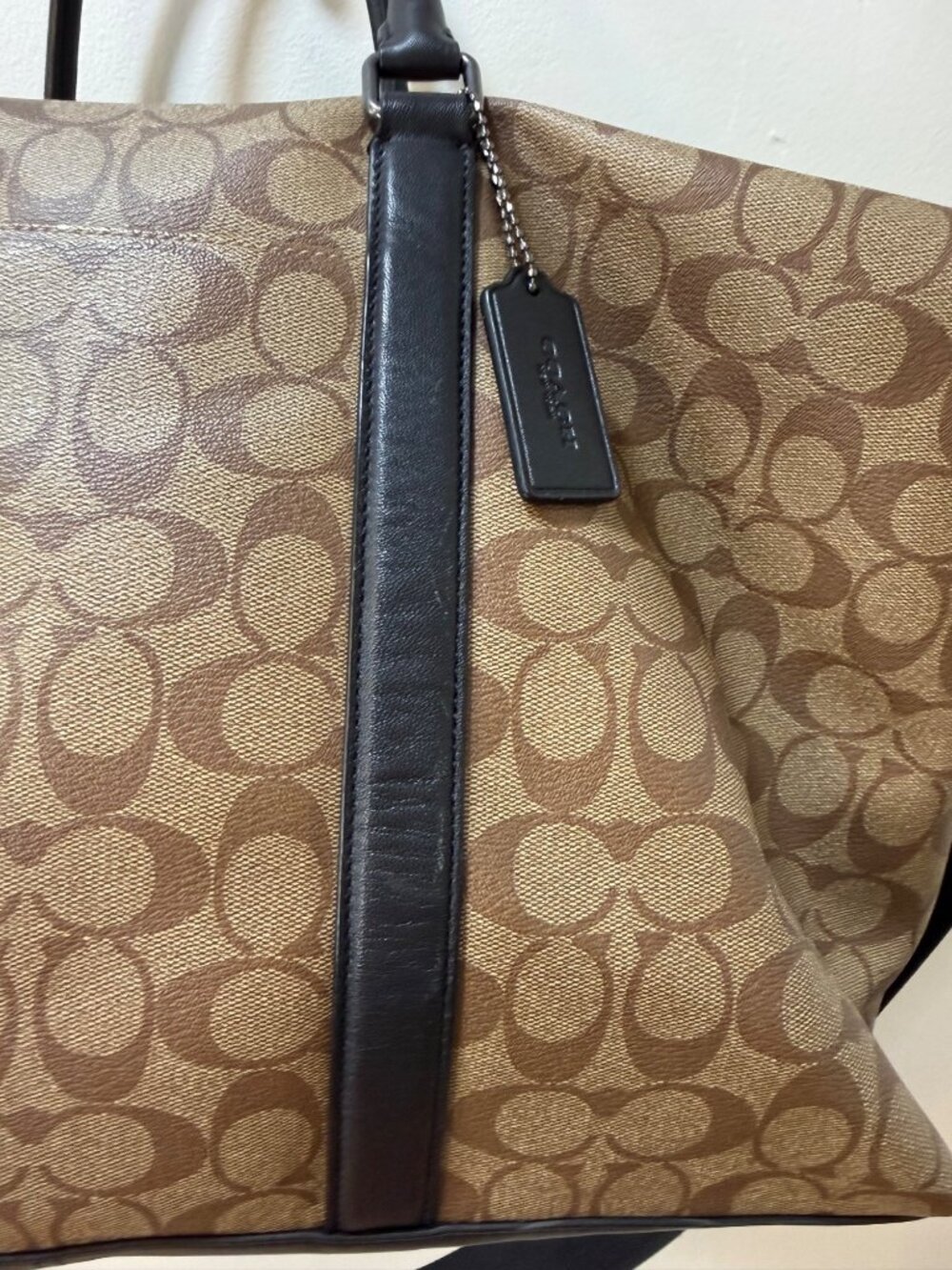 Coach Trekker Bag 52 Weekender Signature Canvas Brown Black - Picture 2 of 14